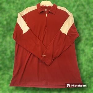 Nike Golf NikeFit Dry 1/4 Zip XL Long Sleeve Burgandy and Cream